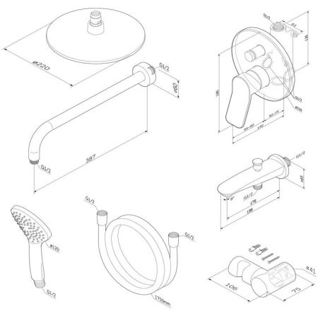 Душевая система AM.PM X-Joy FB85A10000 Хром, артикул FB85A10000