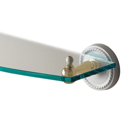 Devon DOROTHY полочка со стеклом настенная, 60см, держатели цвет: золото светлое/белый, артикул DOR410OT