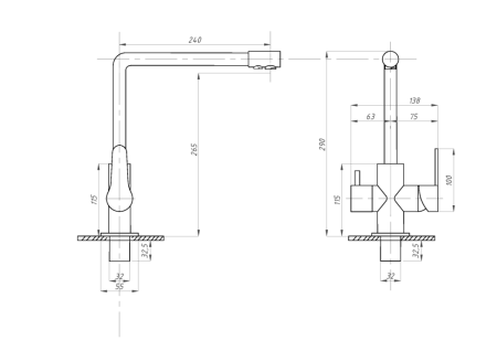 Смеситель для кухни ПРОФСАН ПСМ (PSM-307-22), артикул PSM-307-22
