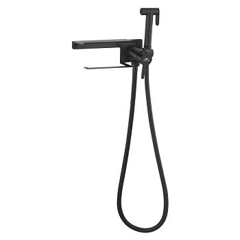 Гигиенический душ со смесителем и держателем туалетной бумаги FASHUN A57703-7, чёрный