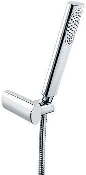 Emmevi, набор ручного душа 141: овальная лейка из ABS, шланг 150 см из латуни и держатель лейки из ABS, цвет хром
