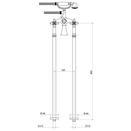 Bongio Axel Смеситель для ванны, цвет хром, артикул 15528CR00