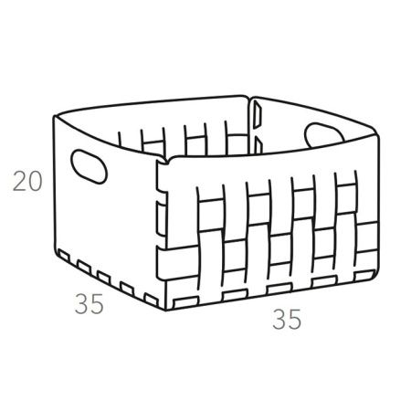 ADJ Корзинка Bottega, 35x35xH20 см., цвет: капучино/шоколад