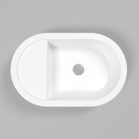 Умывальник WHITECROSS Malachite B 55x35 (белый глянец) иск. камень, артикул 0722.055035.100