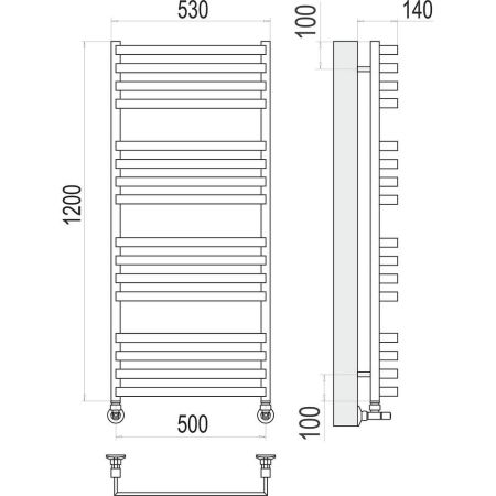 Полотенцесушитель водяной Terminus Рид П16 50х120, артикул 4670078513458