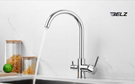 Смеситель для кухни с подключением фильтра BELZ B76801, хром