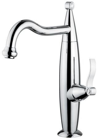 Высокий смеситель Abel для раков с донным клапаном "click-clack", цвет хром, артикул 39006CR