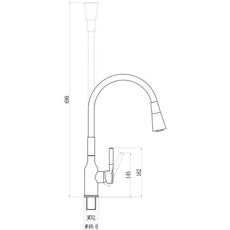 Смеситель для кухни Savol S-2804AM01, хром