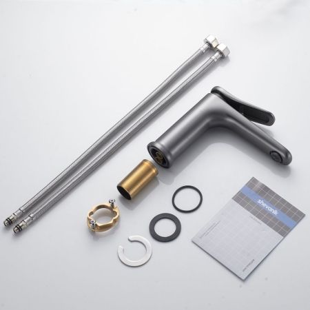 Смеситель для раковины Shevanik S4701T, оружейная сталь