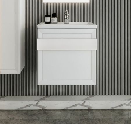 Тумба под раковину подвесная Бриклаер БЕРЛИН белый , 60 см, артикул 4627125416064