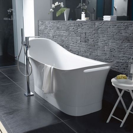 AX Urquiola Ванна свободностоящая мин. литье, 180х80x69см в комплекте со сливом, цвет: белый, артикул 11440000