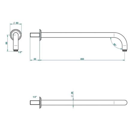 THG Верхний душ Ø200 мм., цвет хром