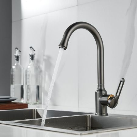 Смеситель для кухни Raffine F103T, оружейная сталь