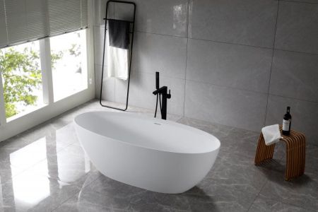 Ванна из искусственного камня Solid Surface 1700x760x560, CEZARES CZR-LIBERTA-170-76-56-SSB, артикул CZR-LIBERTA-170-76-56-SSB