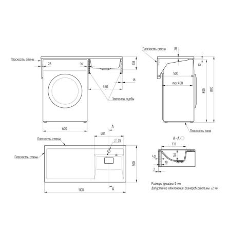 Раковина Paola Magenta 1100 R, белый, артикул Paola Magenta 1100 R