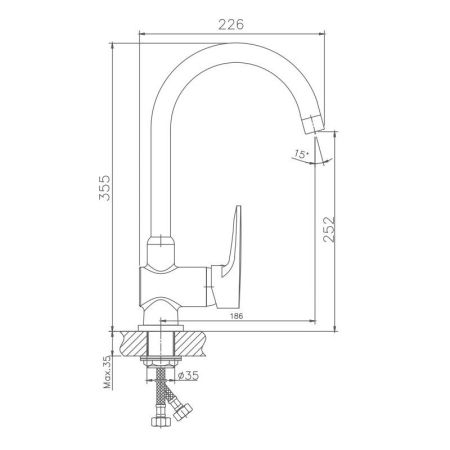 Смеситель для кухни Haiba HB4068, хром