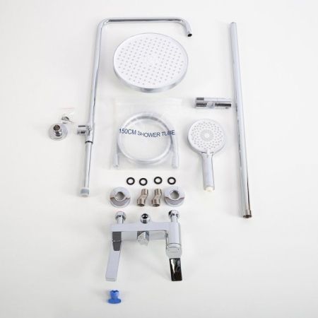 ALBANO Душевая стойка со смесителем и изливом, хром ALBANO-VSCM-CRM, артикул ALBANO-VSCM-CRM