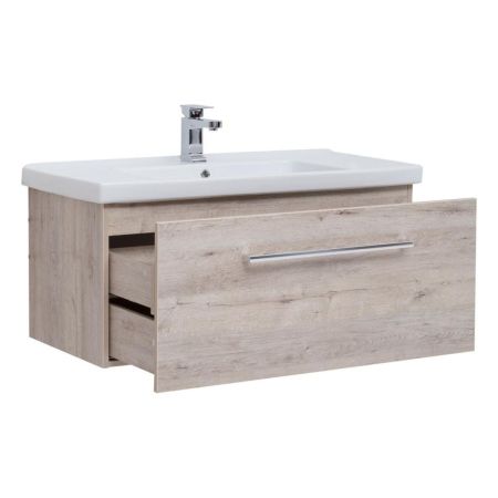 Тумба с раковиной подвесная Dreja Big Inn 80 см, дуб кантри, артикул 77-0204D-com