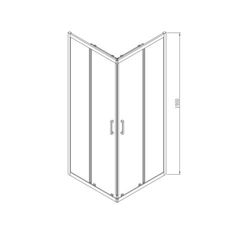 Душевой уголок Alpha VSS-3AL900CLG, 900*900, брашированное золото, стекло прозрачное, артикул VSS-3AL900CLG