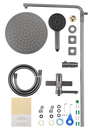 Душевая система WONZON & WOGHAND FRAME, Темный графит (WW-88739010-BGM), артикул WW-88739010-BGM