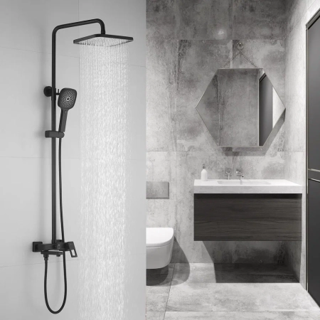 Душевая система Shevanik S8236H, черный