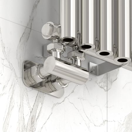 Модуль, Сунержа, угловой EU50, для отопительных приборов, ширина,мм-100, глубина,мм-74, высота,мм-65, присоединение-2 х НГ G 3/4" / 2 х НГ G 3/4", материал-нержавеющая сталь, цвет-RAL 1035 (Жемчужно-бежевый), артикул 1035-1538-3434