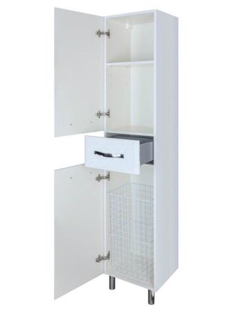 Шкаф пенал Bellezza Анкона 40 4629605102016 с бельевой корзиной L Белый, артикул 4629605102016