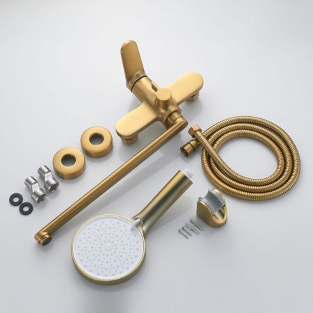 Смеситель для ванны Shevanik S4322G, золотой сатин, артикул S4322G