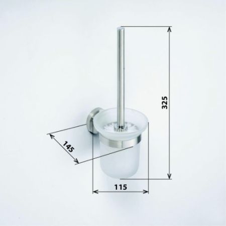 Ёршик для унитаза NEO настенный 115x360x120мм, матовый хром, артикул 104113015