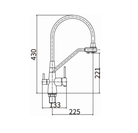 Смеситель для кухни с гибким изливом FASHUN A4382-7, хром