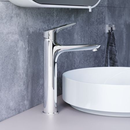 770250001 Jupiter, смеситель для умывальника высокий, хром, артикул 770250001