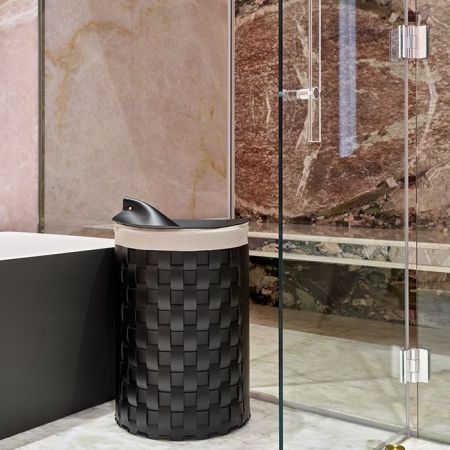 ADJ Корзина для мусора Bottega, D22xH35 см., цвет: черный/серый, артикул 2035.01/03