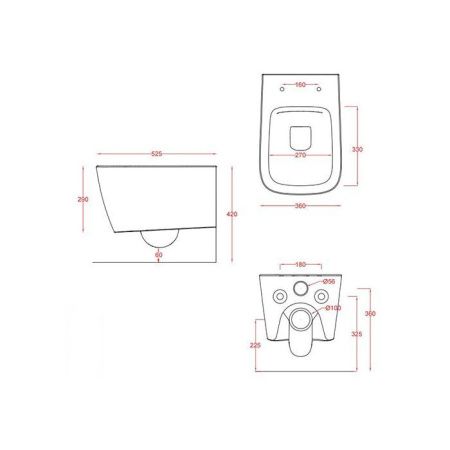 Artceram A16 Унитаз подвесной, 52,5х36см, безободковый, с крепежом, цвет Green salvia