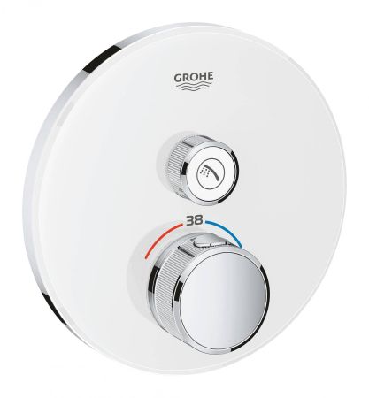 Внешняя часть термостатического смесителя на 1 выход GROHE Grohtherm SmartControl, белая луна (29150LS0), артикул 29150LS0