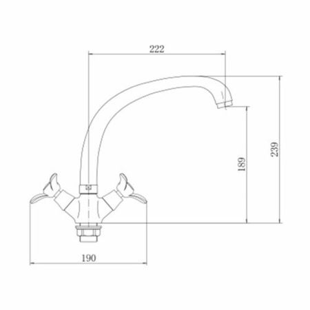 Смеситель для кухни FASHUN A4212-2, хром