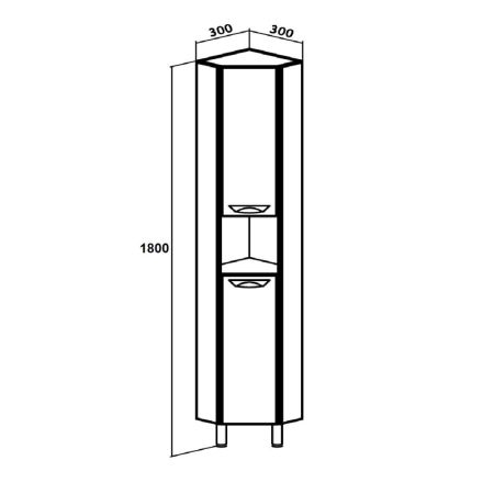 Пенал Runo угловой  30 (00000000290), артикул 00000000290