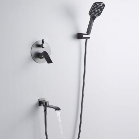 Душевая система встраиваемая Shevanik S4135T, оружейная сталь, артикул S4135T