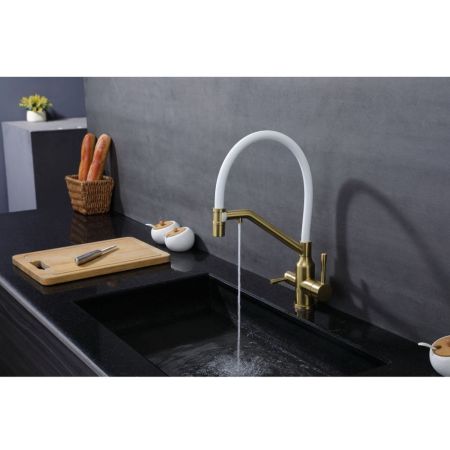 Смеситель для кухни с подключением фильтра Raglo R81.62.03, золотой сатин, артикул R81.62.03