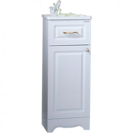 Тумба Бриклаер Анна 32 с бельевой корзиной L Белый глянец