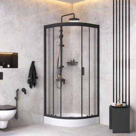 WK90EM Gem Комплект ограждение 80*80, 1/4 круга, черный, артикул WK90EM