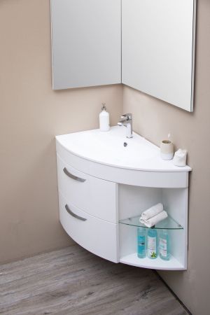 Тумба для ванной без раковины De Aqua Трио 90 Люкс L белая, артикул 197201