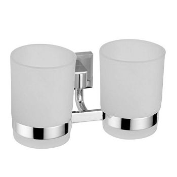 Стакан для ванной комнаты двойной Savol S-009568, хром
