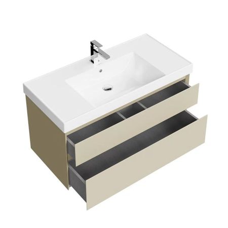 Тумба CUBO подвесная с ящиками 100, лимо матовая, артикул CUB.100.2\LIM