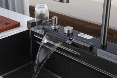 Многофункциональная кухонная мойка Savol S-SC001Q, графит, артикул S-SC001Q