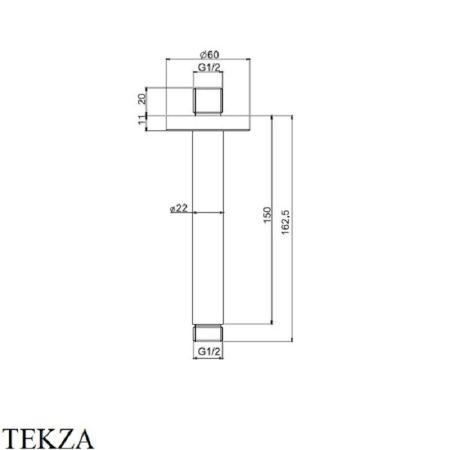 FIMA|Carlo Frattini Wellness Держатель верхнего душа 150 мм., потолочный монтаж, цвет хром, артикул F2584CR
