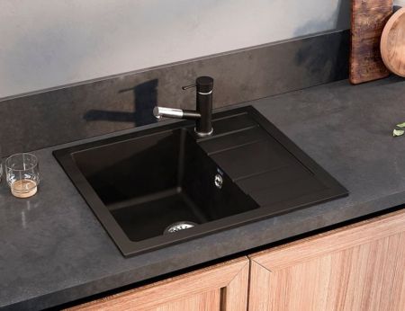 Кухонная мойка Ulgran U-607-344, ультра-черный, артикул U-607-344