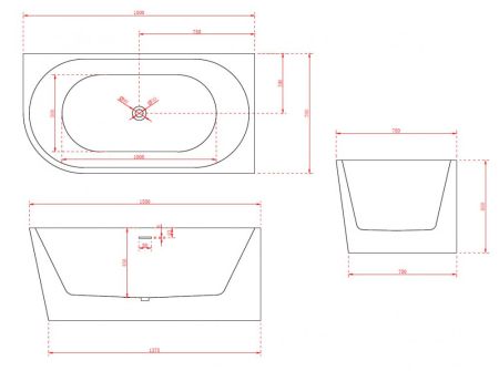 Акриловая ванна ABBER AB9257-1.5 R