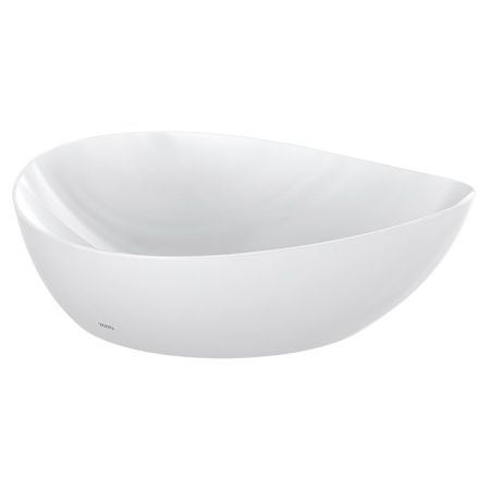 TOTO VESSEL TA Раковина460x420x177мм, ассиметричная чаша, без отв.под смеситель, с переливом, CeFiONtect, цвет:  белый глянец