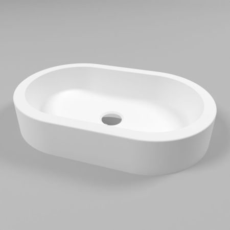 Умывальник WHITECROSS Malachite A 55x35 (белый мат) иск. камень, артикул 0721.055035.200