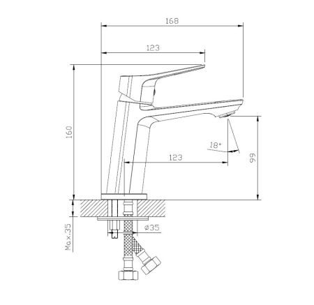 Смеситель для раковины DQ Leipzig хром (DA1762101), артикул DA1762101